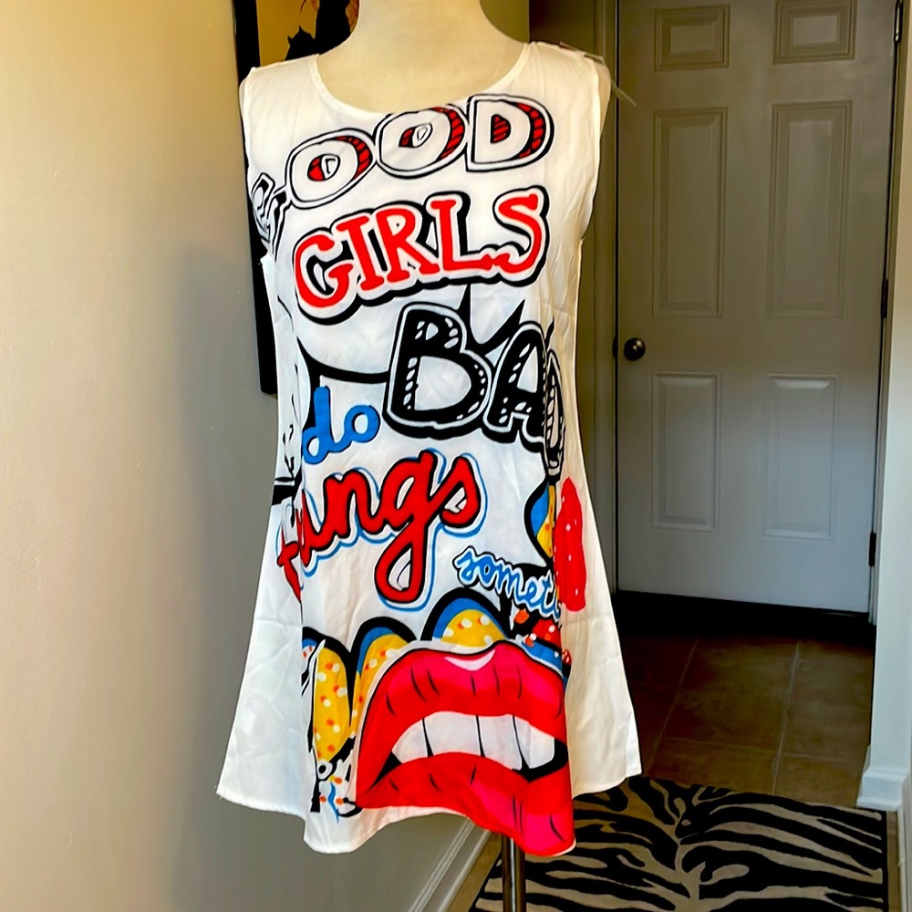 NWTA Good Girls Sometimes Do Bad Things Graffitti Dress Size S 💃🏻